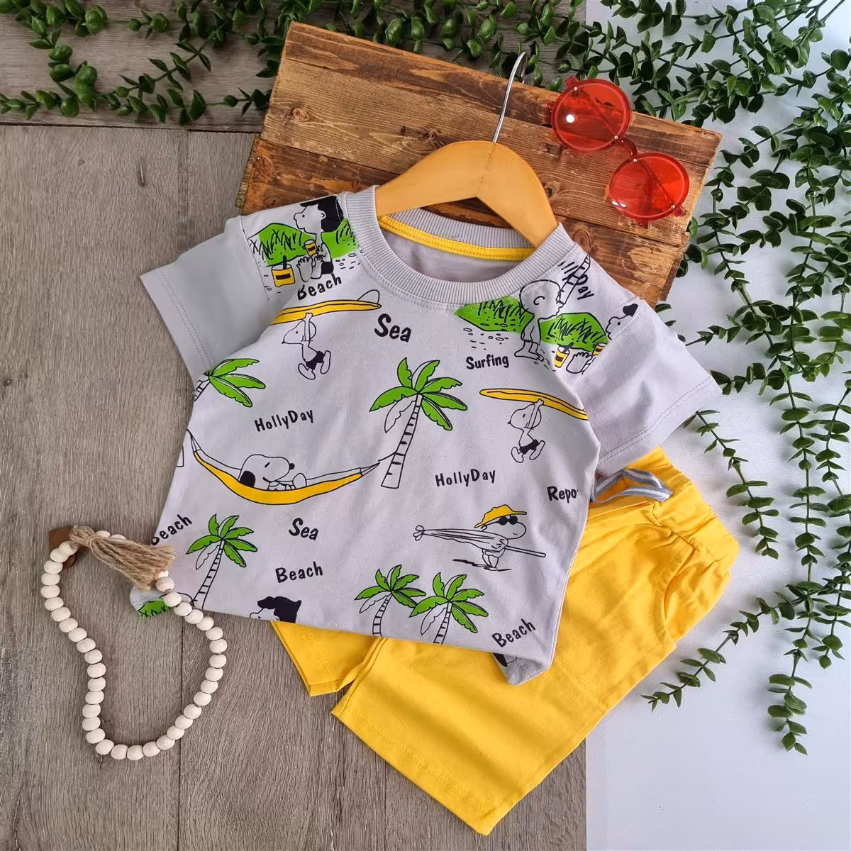 تیشرت شلوارک ساحلی اسپرت سایز 40 و 45 جنس نخ پنبه 