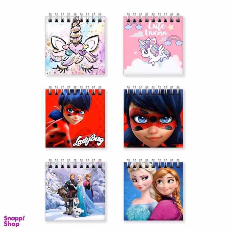 دفترچه یادداشت طرح دخترانه کارتونی کد 77148360 مجموعه 6 عددی