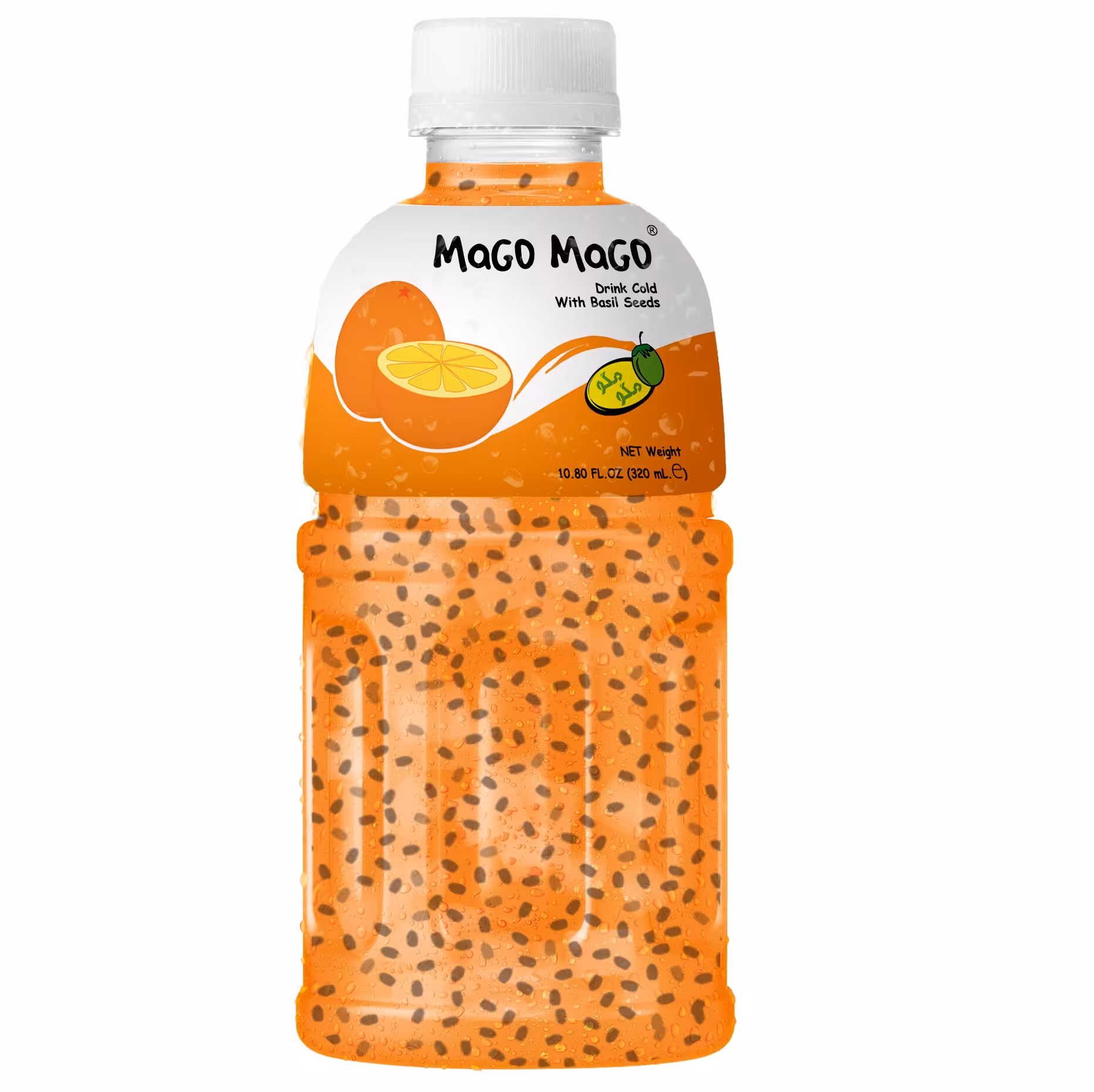 نوشیدنی مگو مگو MaGo MaGo طعم پرتقال ( تخم شربتی) 320 میل 24 عددی 