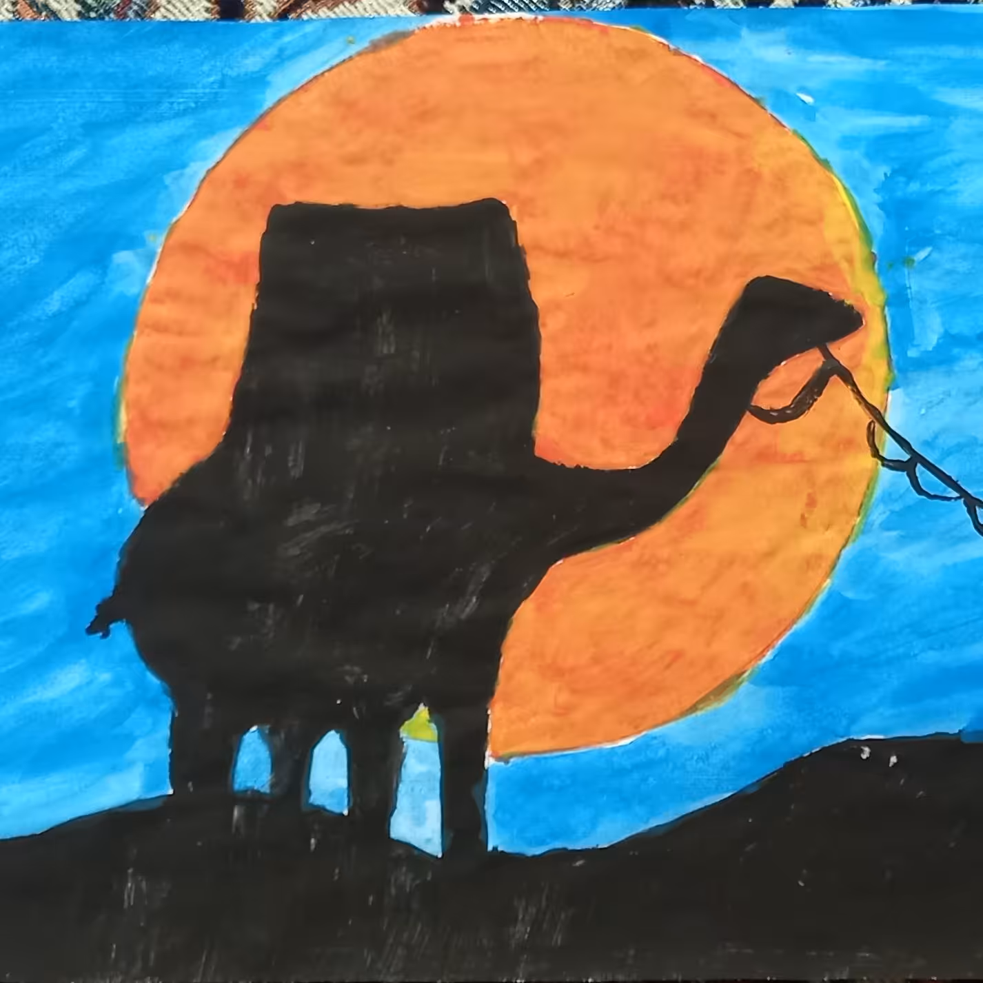 نقاشی غروب  با آبرنگ 