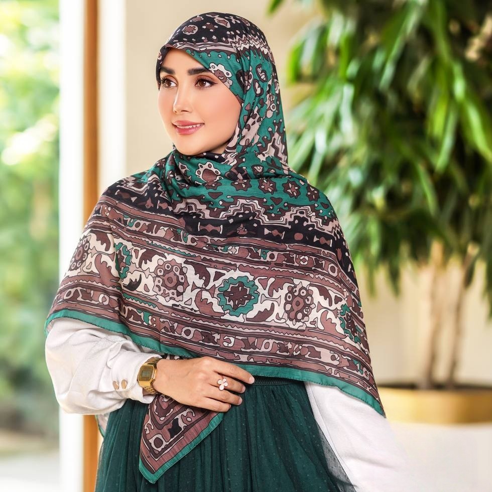 روسری سوپر نخ طرح سنتی ( کد 220)