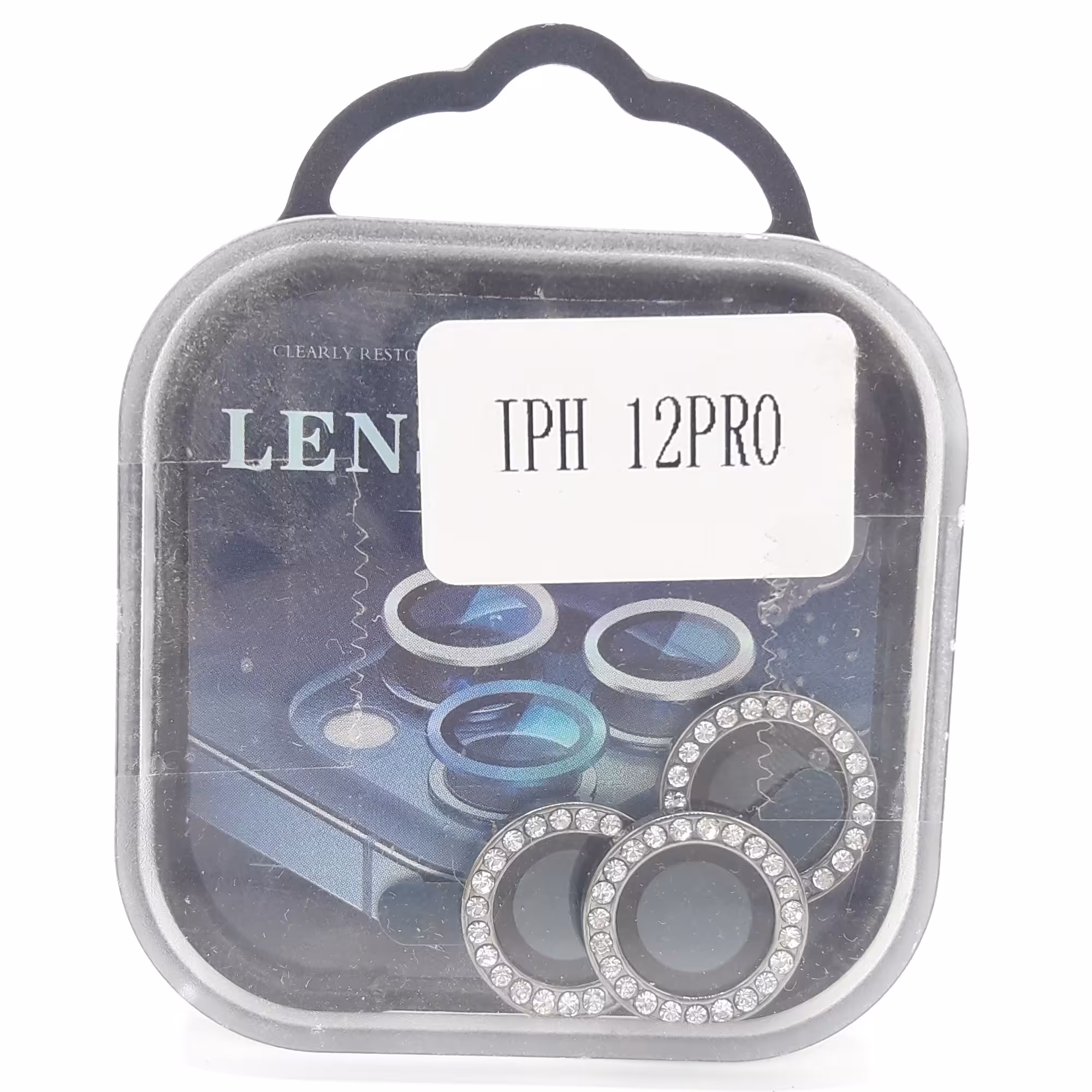 محافظ لنز دوربین نگینی آیفون 12پرومکس رنگ سفید