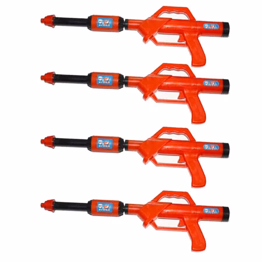 تفنگ آب پاش مدل غول پیکر بطری خور بسته 4 عددی ( رنگ قرمز )