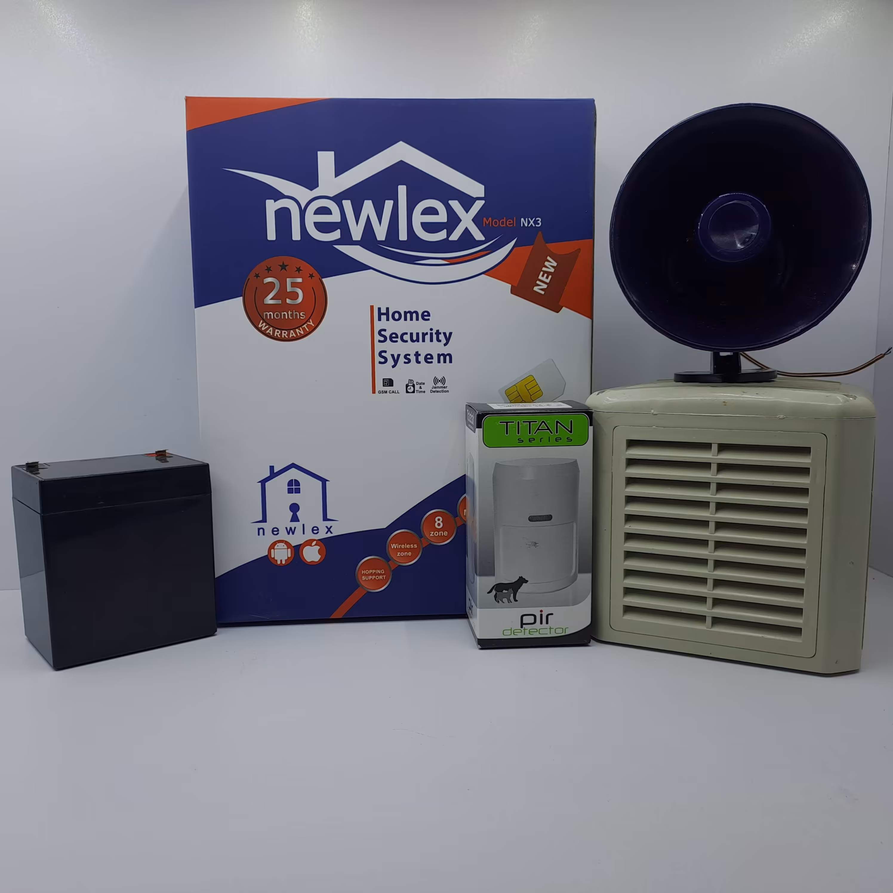 پک دزدگیر  سیم کارتی نیولکس به همراه چشمی یک عدد چشمی وزنی TITAN کد 3007