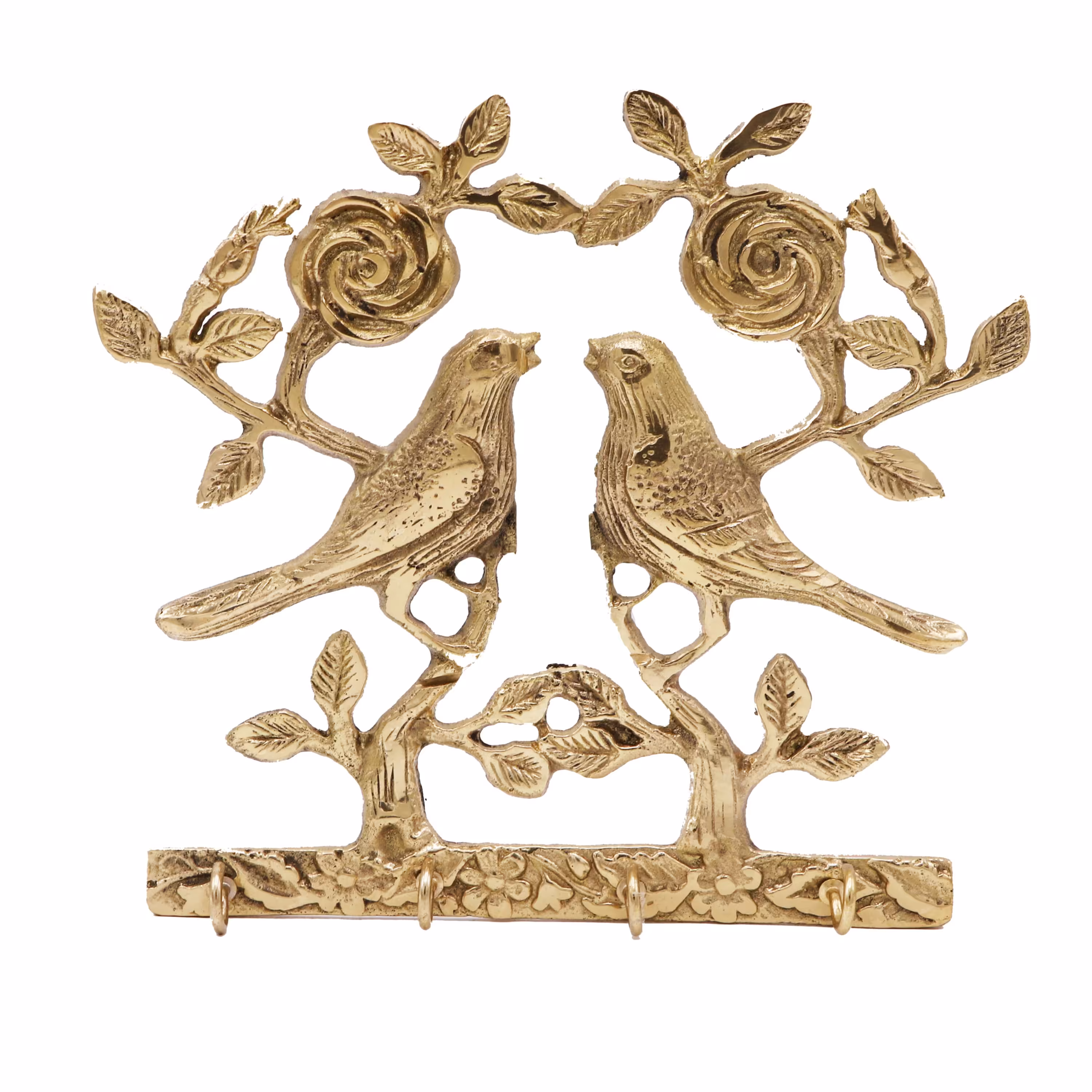 جا کلیدی برنز اصل طرح گل و بلبل آلیاژ 80 درصد