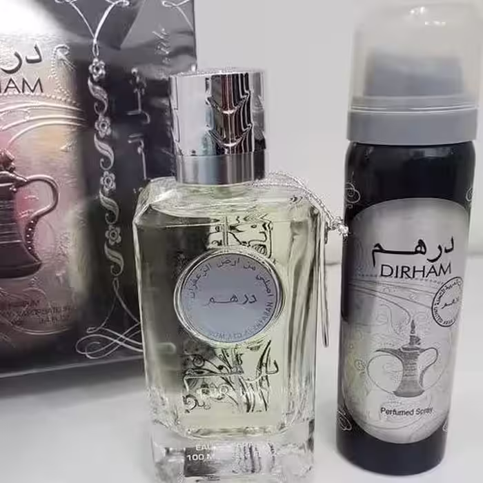 ادکلن  درهم نقره ای با اسپری برند ارض الزعفران