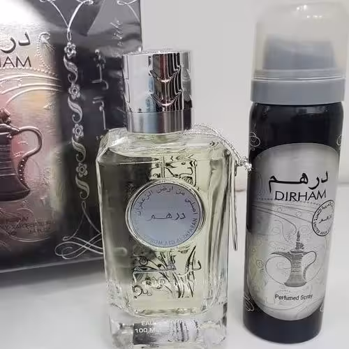 ادکلن  درهم نقره ای با اسپری برند ارض الزعفران