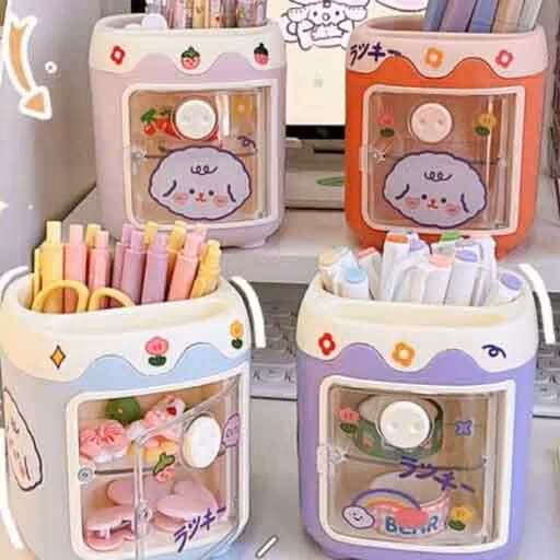 جا قلمی رومیزی و ارگانایزر کمدی طرح خوک بدون استیکر