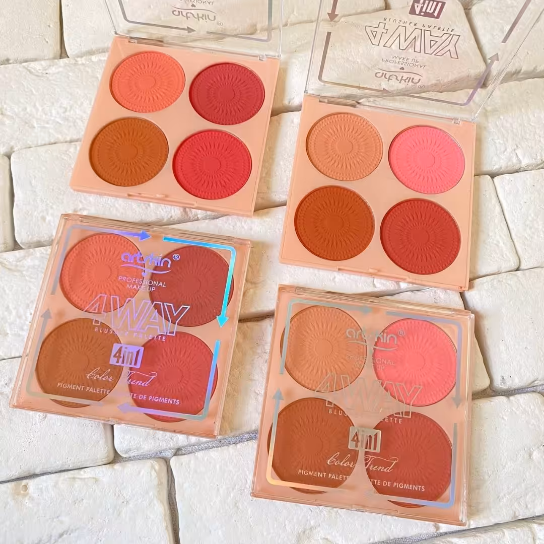 پالت رژگونه پودری و کانتور صورت چهار رنگ با پیگمنت بالا