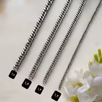 زنجیر کارتیر دوبل استیل سایز 1.8 نقره ای ( فروش بصورت متری)