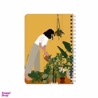 دفترچه یادداشت 80 برگ بامبیلیپ مدل چوبی طرح دختر و گلدانها کد 2889124
