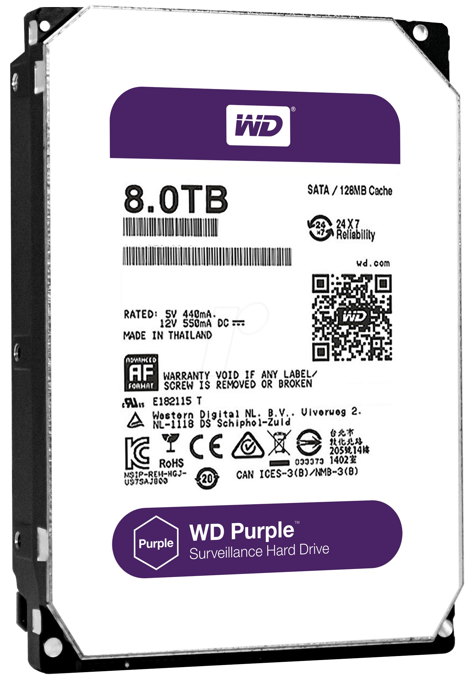 هارد اینترنال وسترن دیجیتال Purple ظرفیت 8 ترابایت