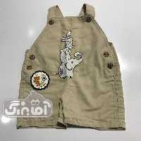 پیشبندی کتان کوتاه بهار طرح حیوانات کرم روشن