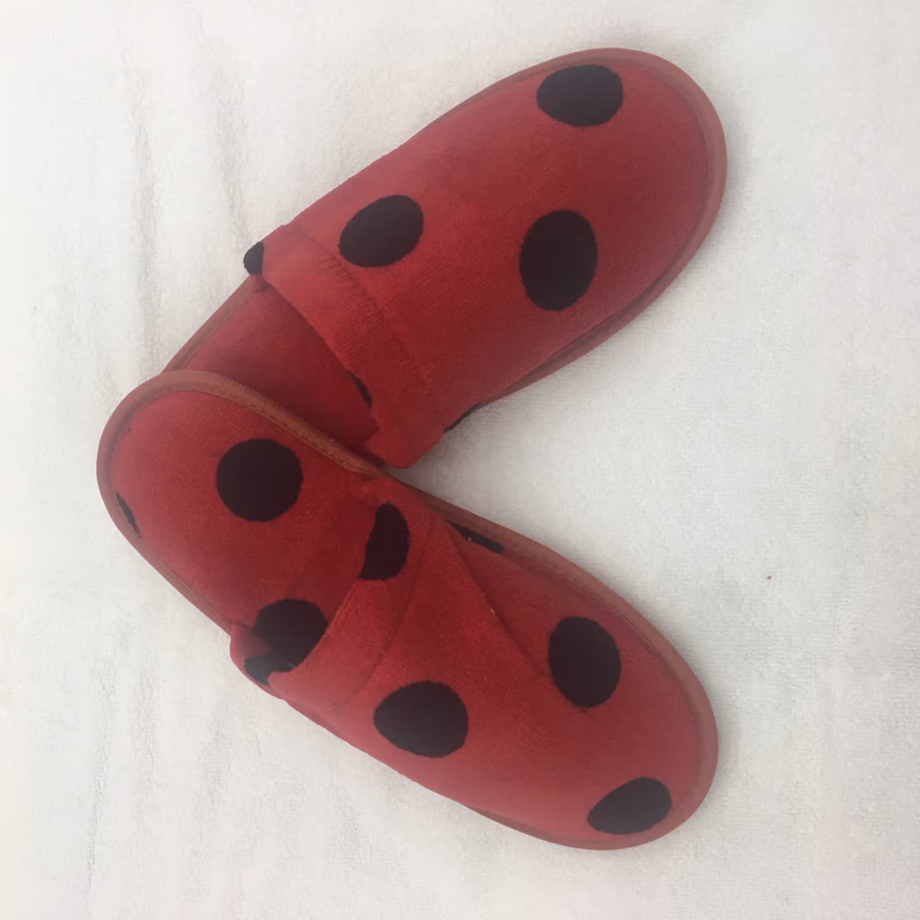 دمپایی حوله ای پودایران طرح خالدار کودک سایز 33 کفی طبی و ضد لغزش