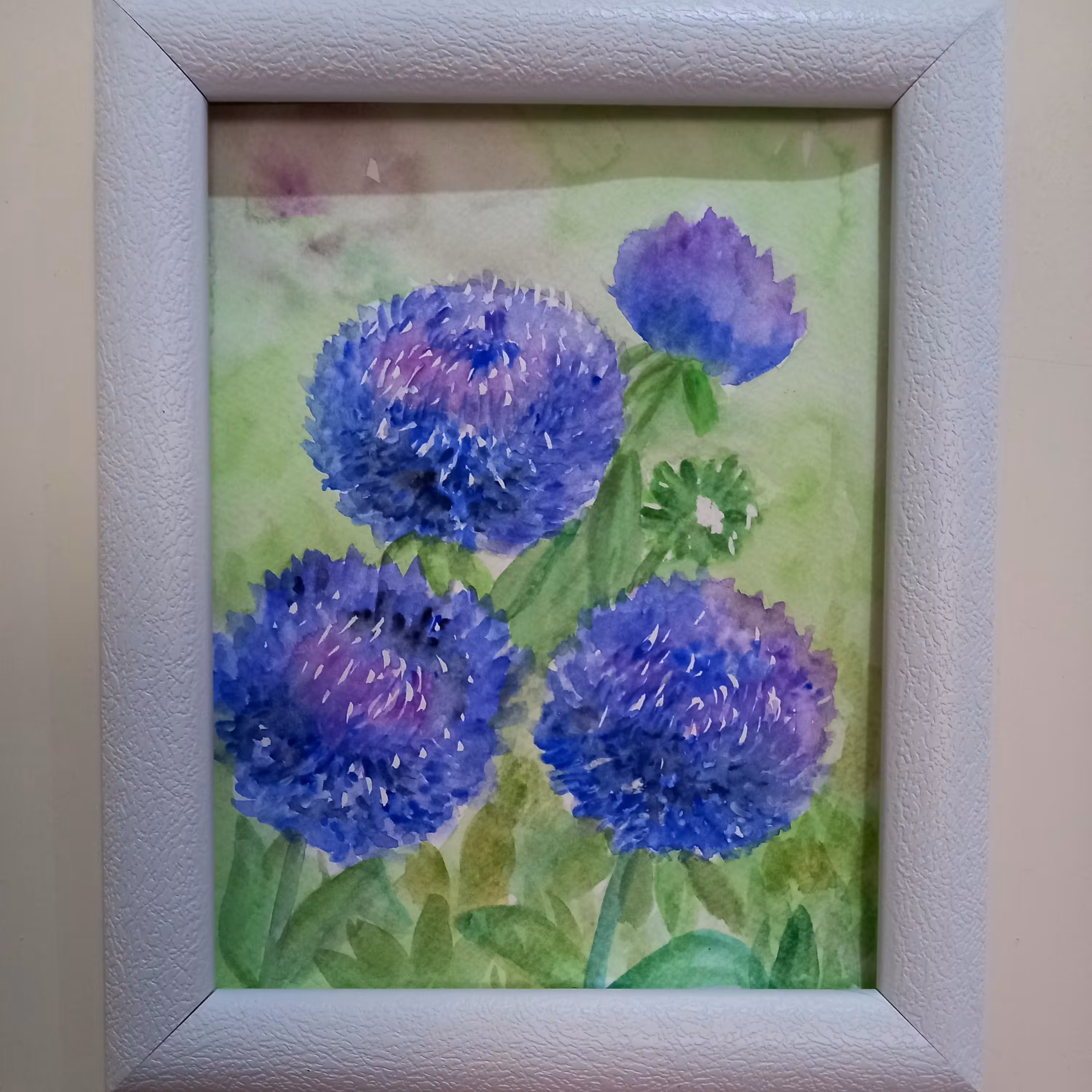 تابلونقاشی طرح گل تکنیک آبرنگ سایز17در21