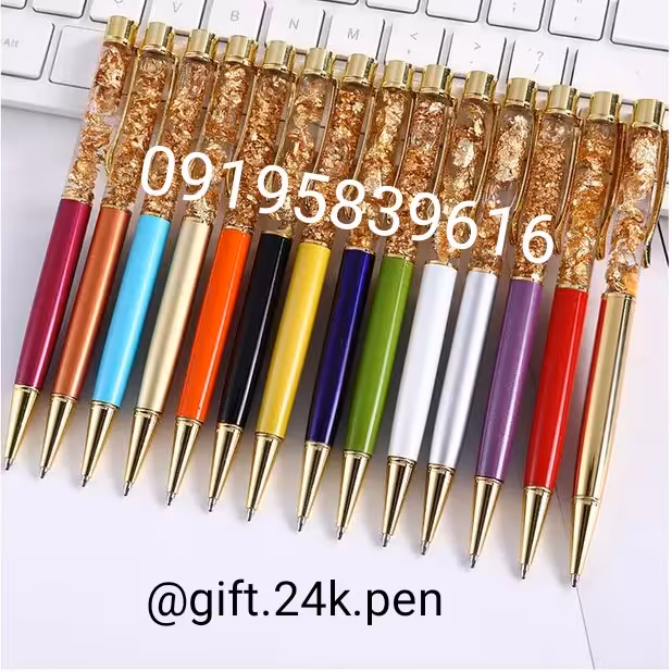 خودکار روکش طلا با جعبه و شناسنامه در رنگبندی