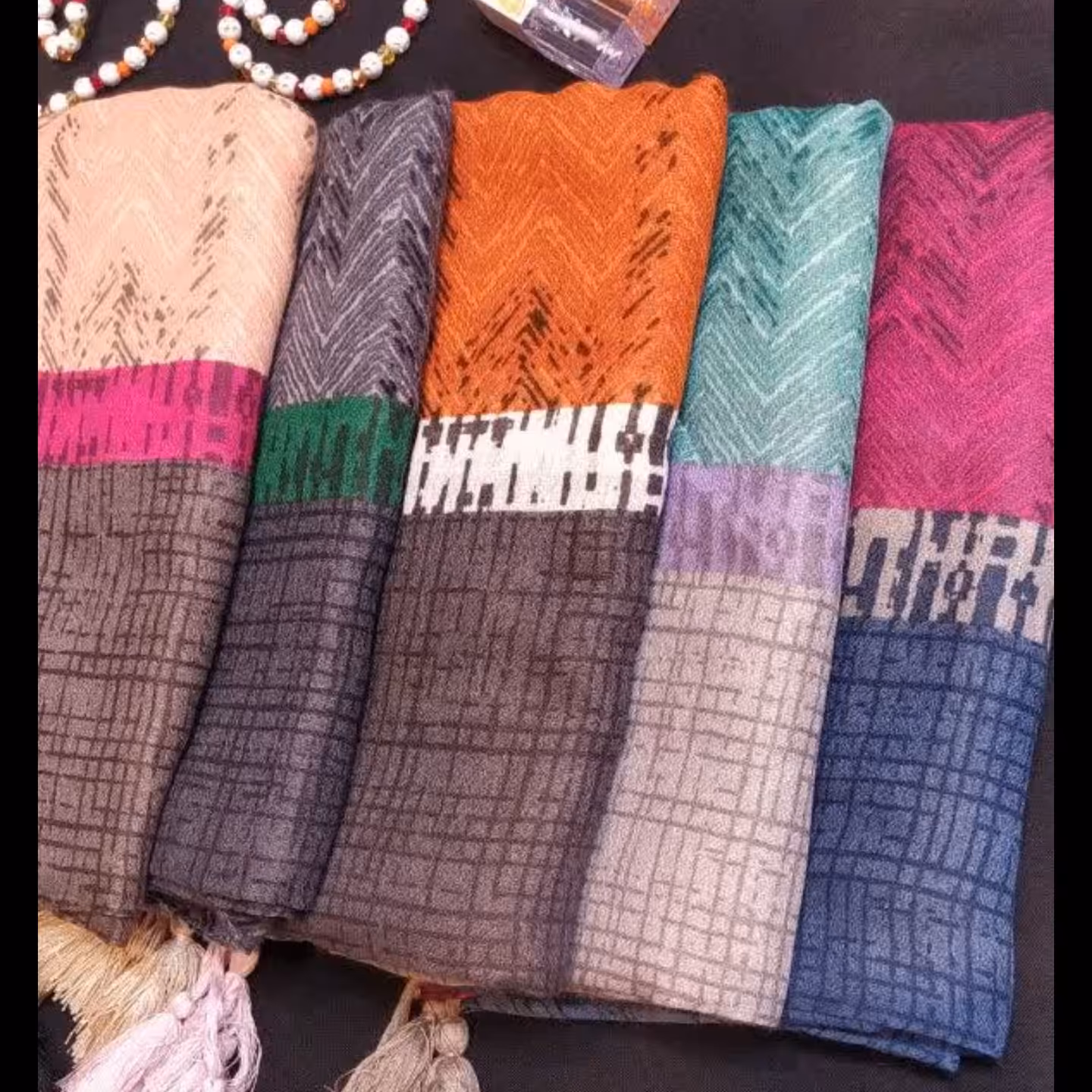 شال نخی طیف رنگی