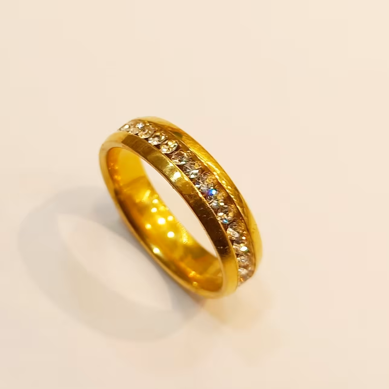 حلقه دورنگین پهن استیل سایز 8