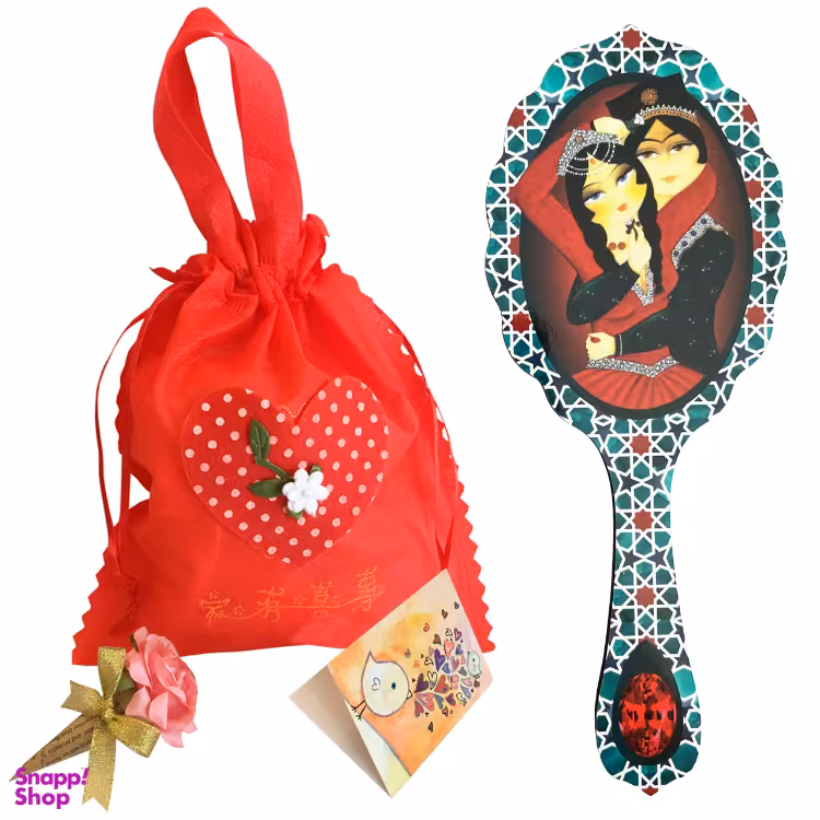 پک هدیه آینه دستی طرح خورشید خانم مجموعه 4 عددی