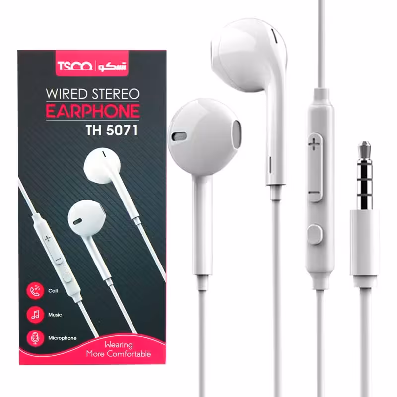 هندزفری سیم دار برند تسکو مدل 5071 در رنگ های مختلف 