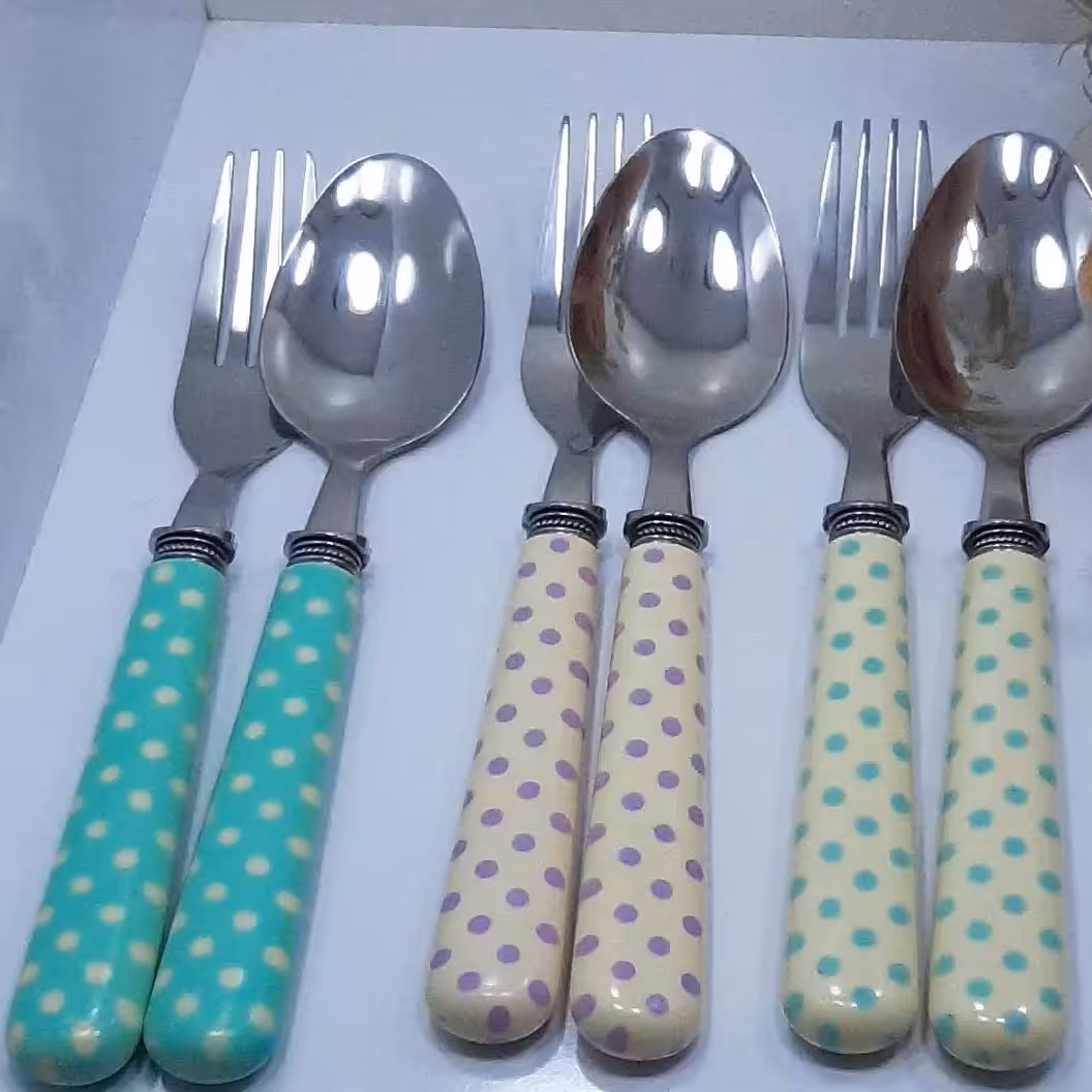 قاشق چنگال دسته  طرح سرامیک