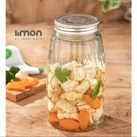 بانکه شیشه ای درب استیل لیمون  سایز1و2و3و4