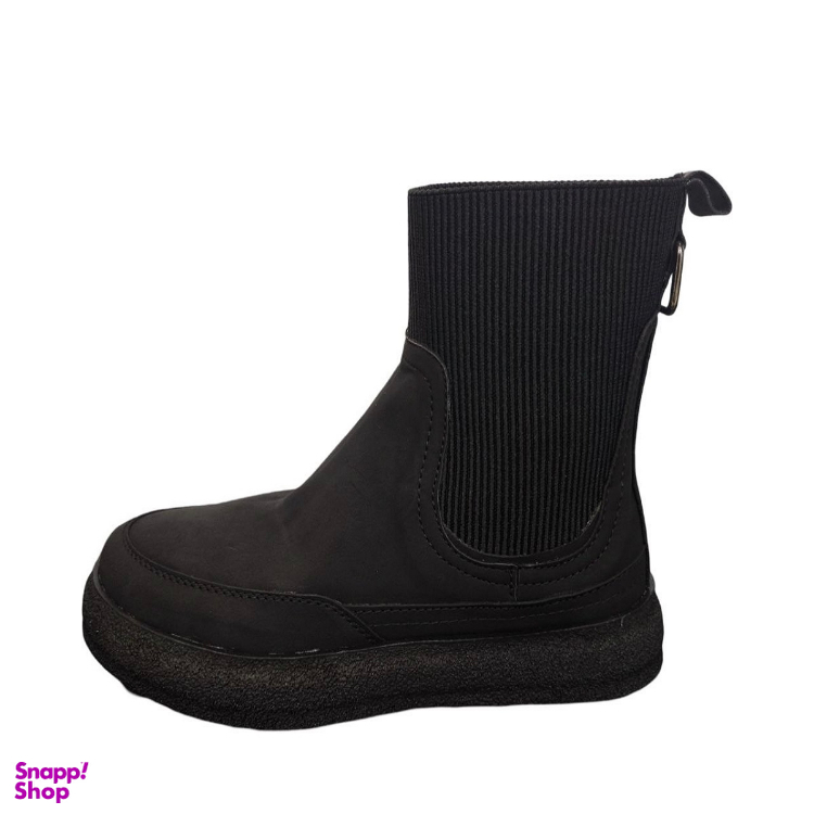 نیم بوت زنانه طرح ونس ساقدار کشدار کد 383 رنگ مشکی