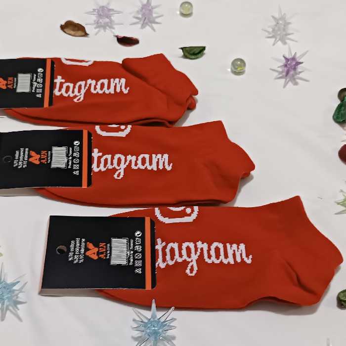 جوراب مچی نخی فانتزی طرح اینستاگرام با کیفیت و تراکم نخ بالا 