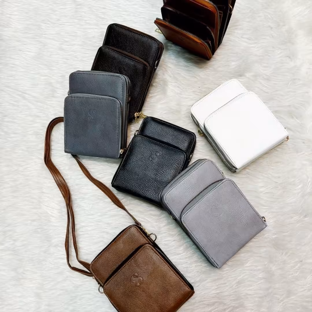 کیف پاسپورتی ایستاده مدل سه زیپ کد 312