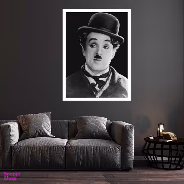 تابلو بکلیت طرح مشاهیر سینما چارلی چاپلین مدل قاب شاسی W-S9732