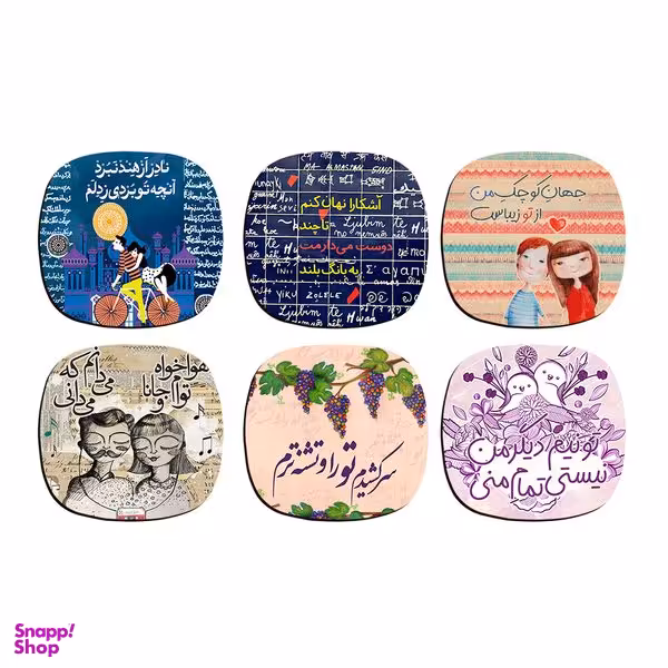 زیر لیوانی ترمه طراحان ایده مدل عاشقانه کد 4 مجموعه شش عددی