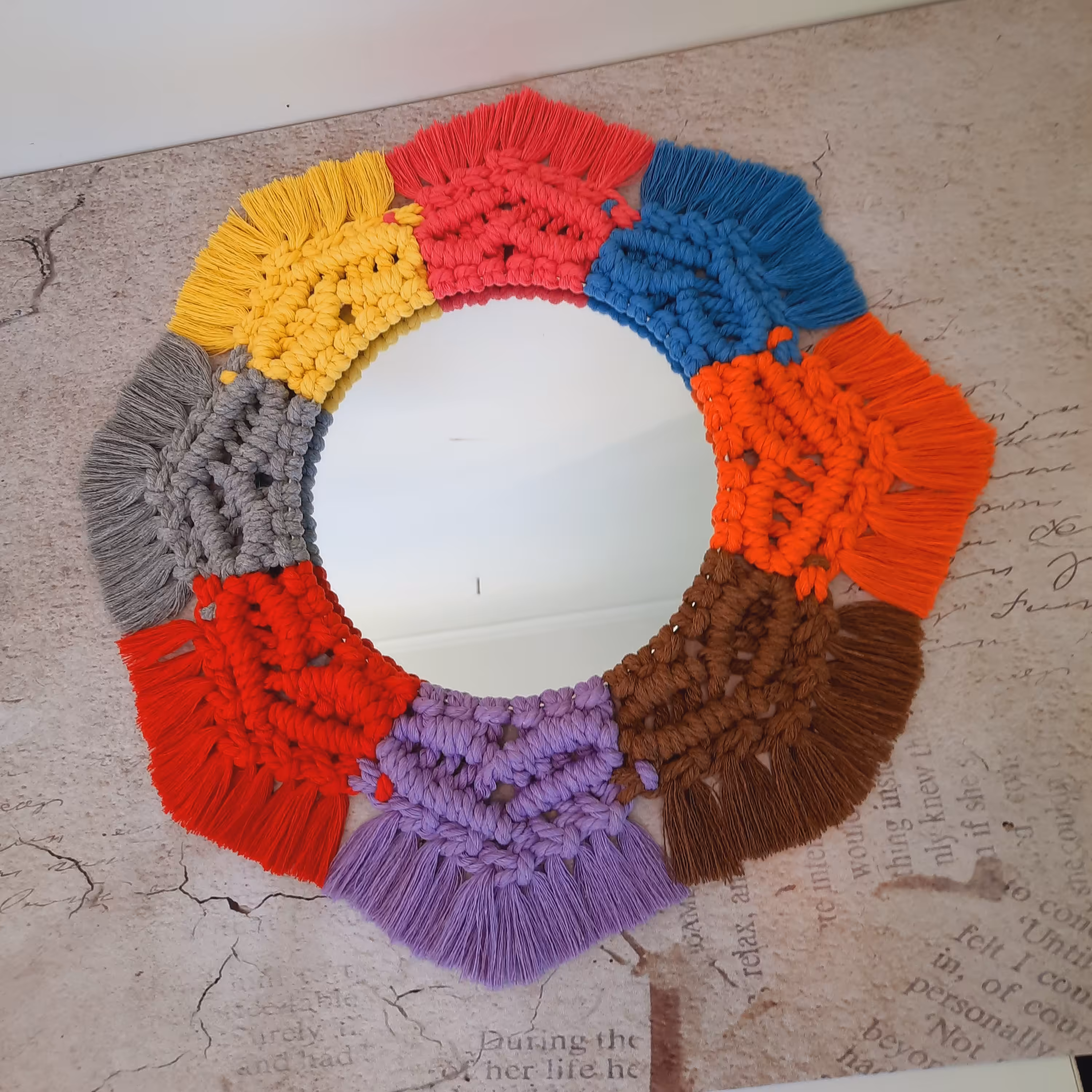 آینه مکرومه طرح قلب