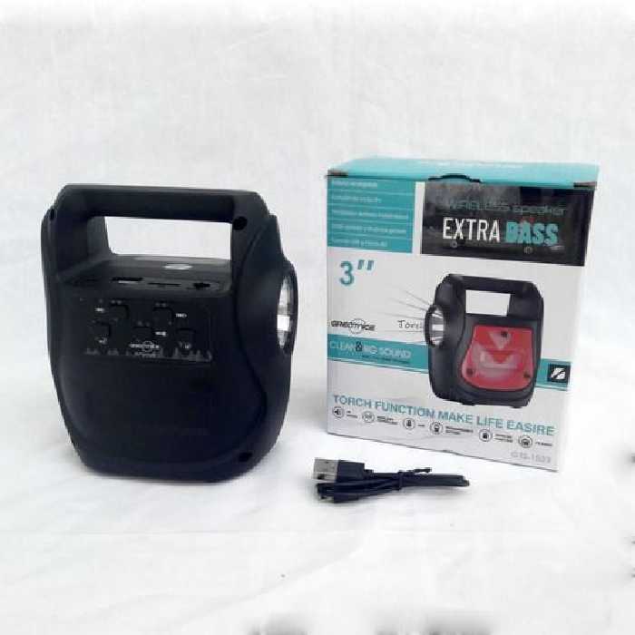 مینی اسپیکر gts1533 چراغ قوه دار  بسیار زیبا و جذاب قابل حمل 