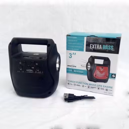 مینی اسپیکر gts1533 چراغ قوه دار  بسیار زیبا و جذاب قابل حمل 