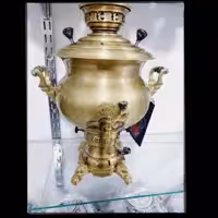سماور 8لیتری مهسان گازی ساده رنگ آنتیک ورق ضخیم برنجی  از تولید ب مصرف