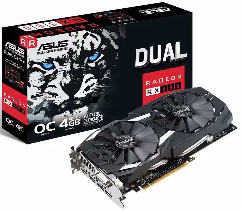 کارت گرافیک ایسوس مدل دوآل آر ایکس 580 او 4 جی با حافظه 4 گیگابایت