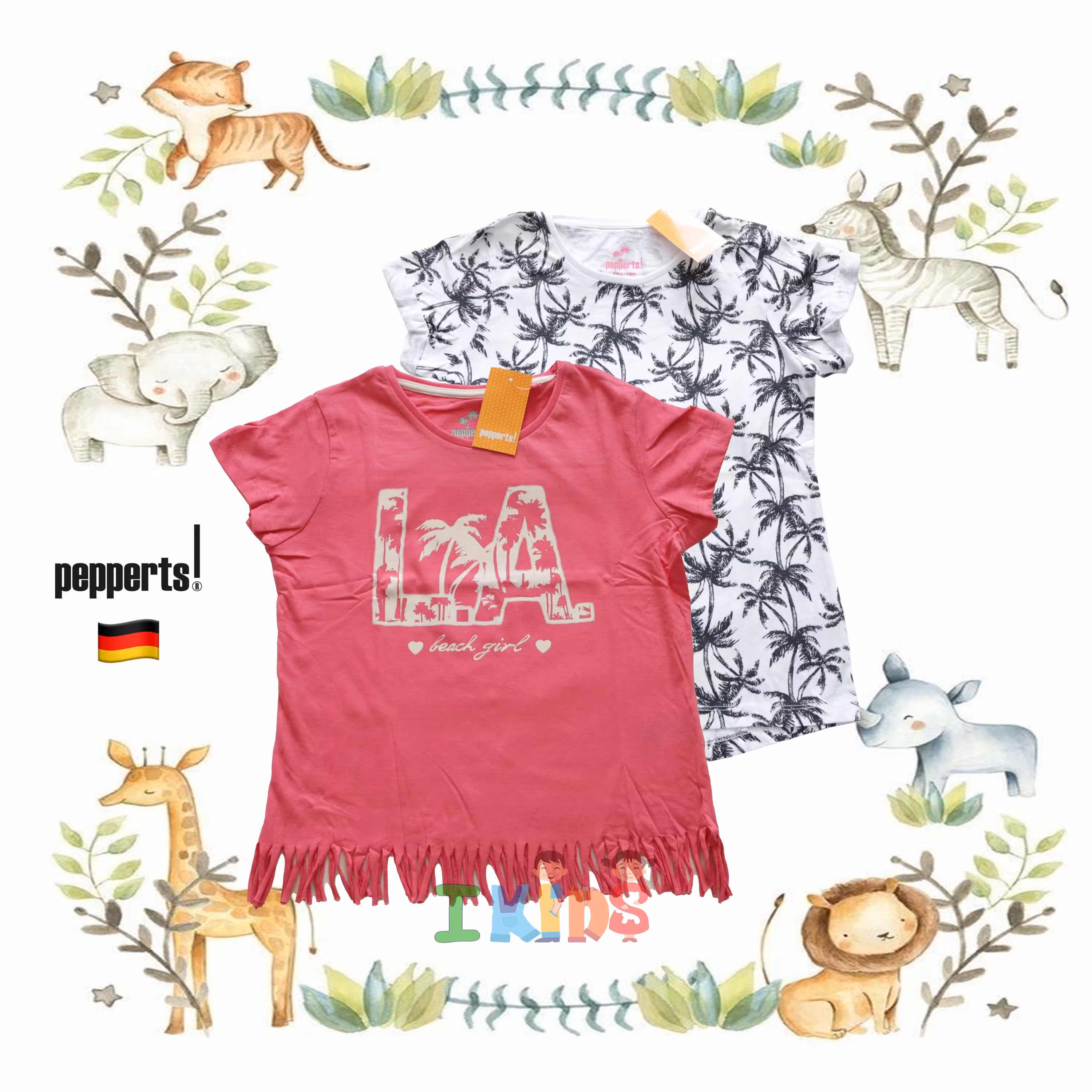 پک دو عددی تی شرت دخترانه برند پیپرتس - pepperts آلمان