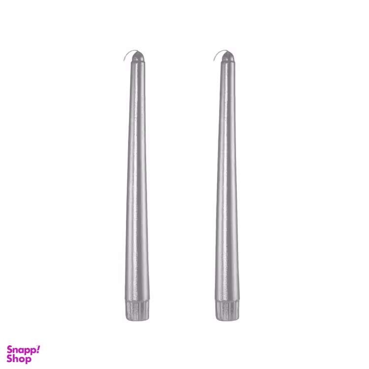 شمع مدل قلمی کد 006 بسته 2 عددی رنگ نقره‌ ای