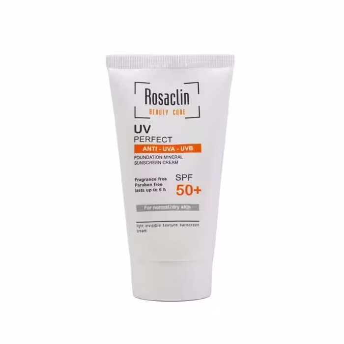 ضد آفتاب بی رنگ رزاکلین پوست نرمال و خشک spf 50