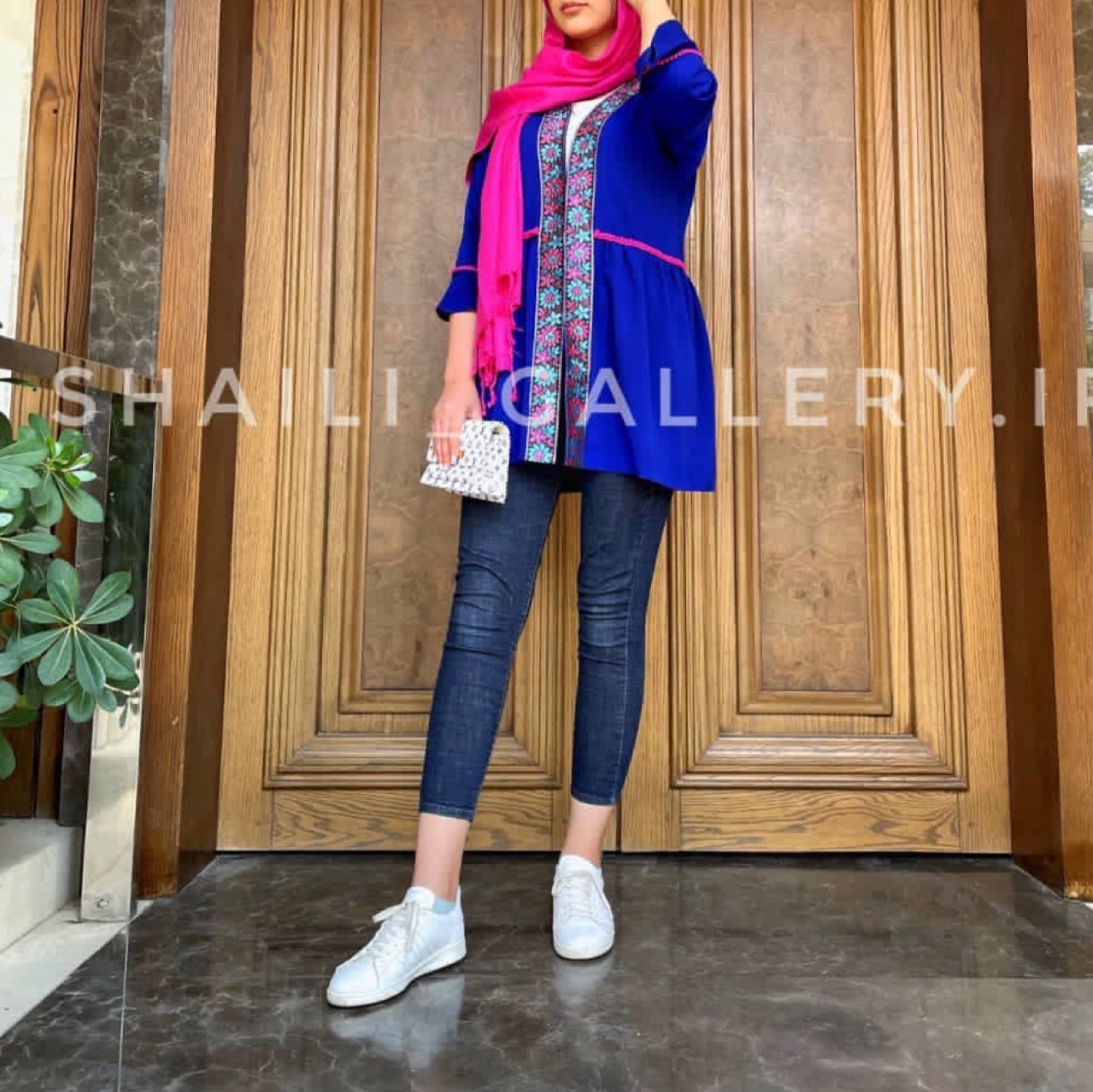 مانتو تابستانه مزونی آبی کاربنی