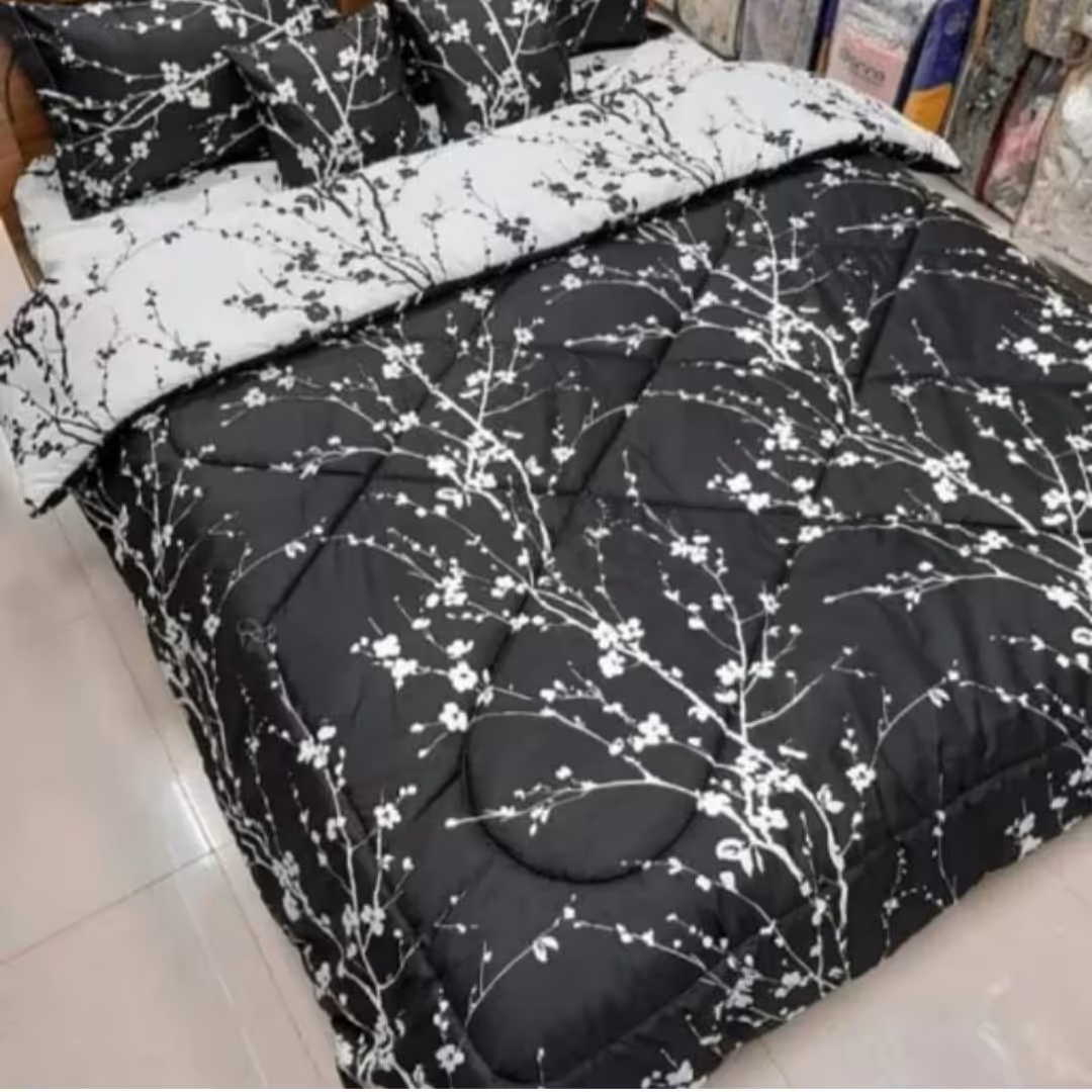 لحاف روتختی دونفره الیافی 6تکه الیافی مدل شکوفه