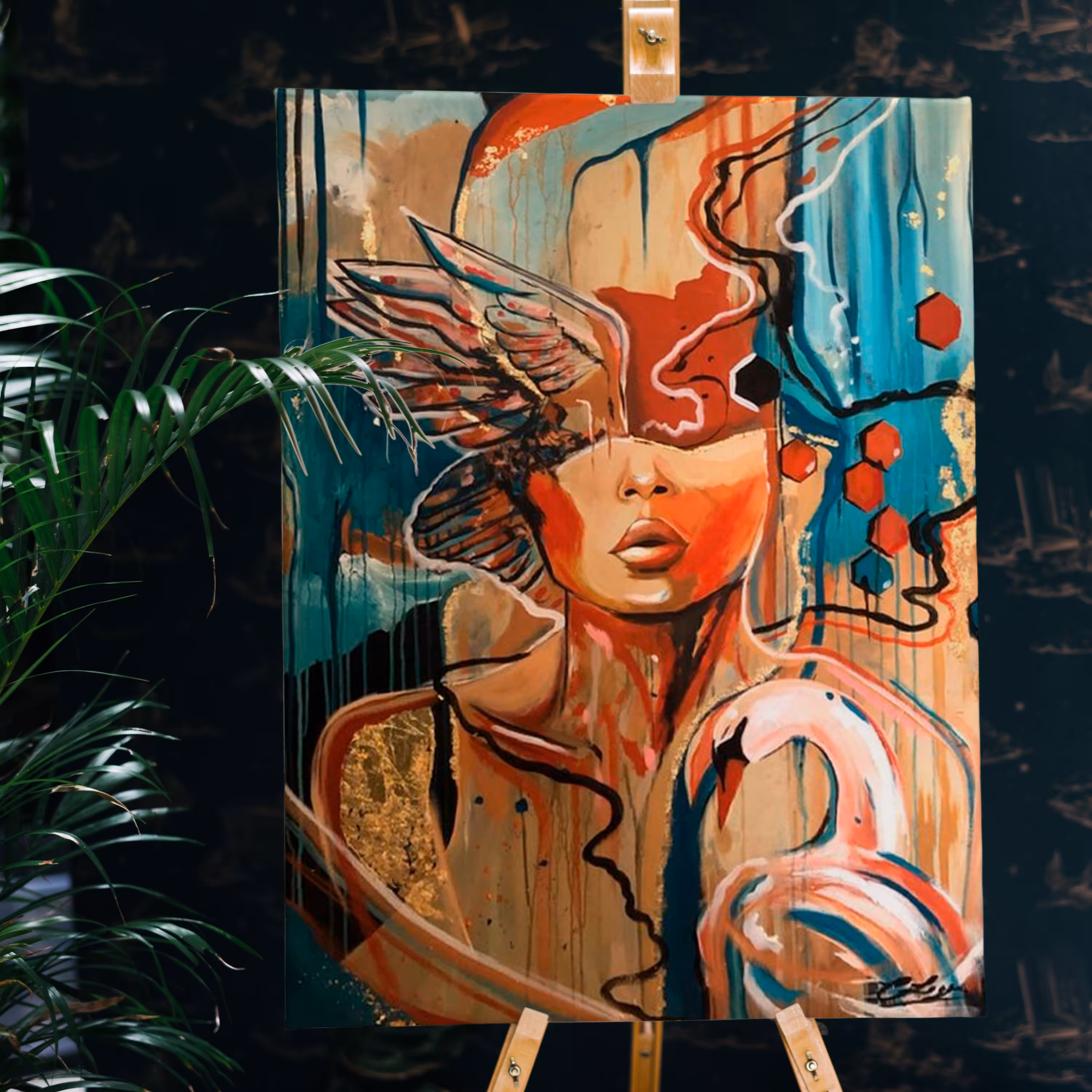 تابلو نقاشی اجرا با رنگ اکرلیک در ابعاد 60 در 80 بوم معمولی 