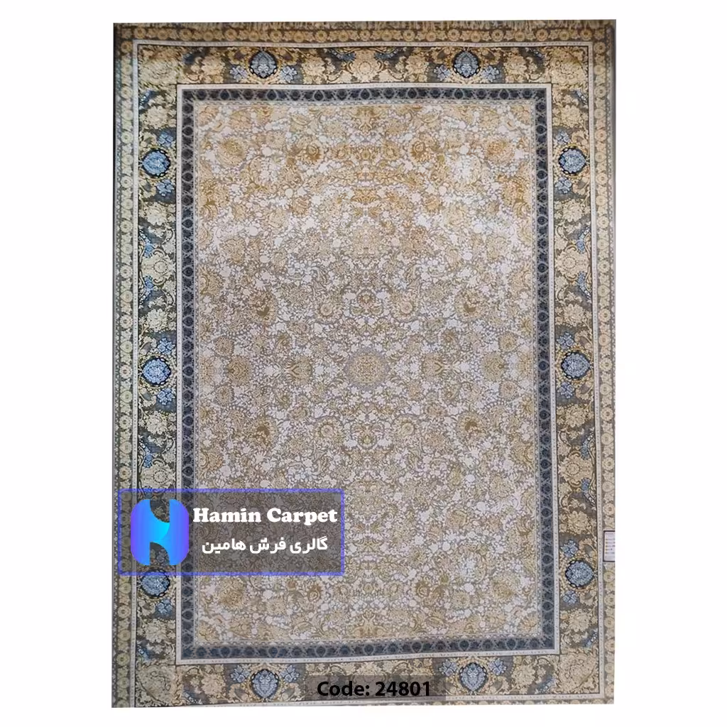 فرش 9 متری 1200 شانه تراکم 3600  نخ اکلریک گل برجسته کد  AR24801
