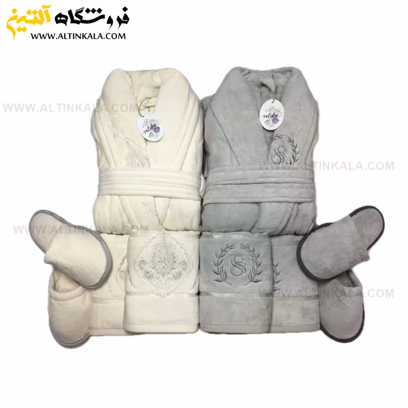 سرویس حوله عروس و داماد 12تکه گیپور دوزی برند SALIKA