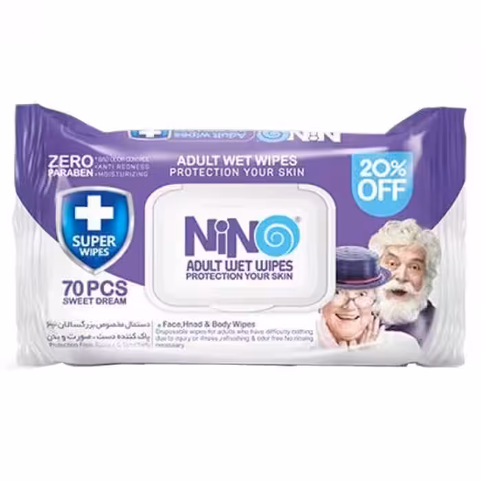  دستمال مرطوب دست و صورت بزرگسالان درب دار نینو