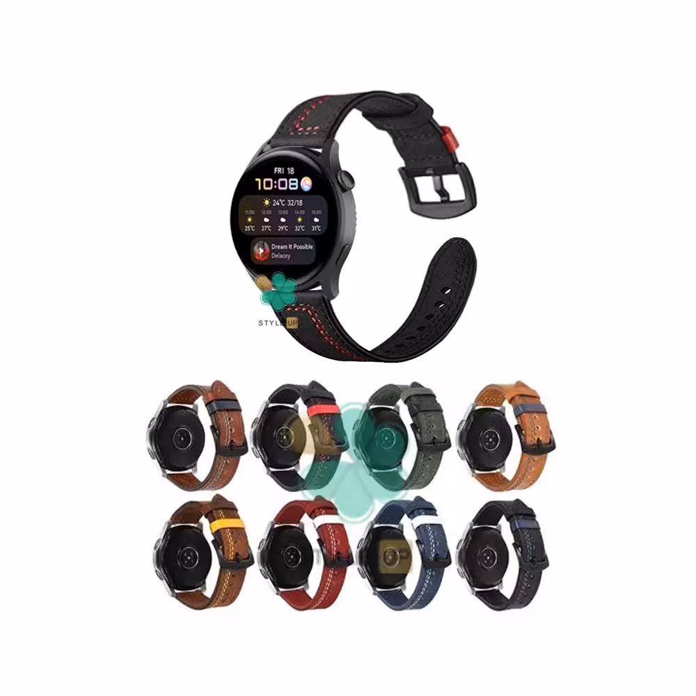 بند چرمی ساعت هواوی واچ Huawei Watch 3 مدل Nubuck Leather