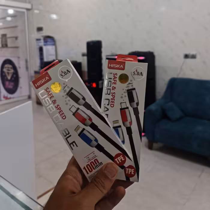 کابل شارژ تایپ سی برند هیسکا 5 آمپر  ارسال رایگان