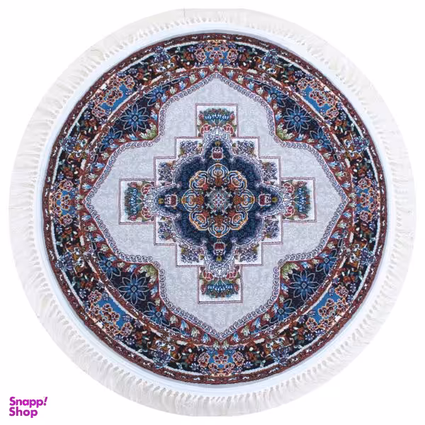 فرش ماشینی مدل دایره طرح ناردون زمینه فیلی