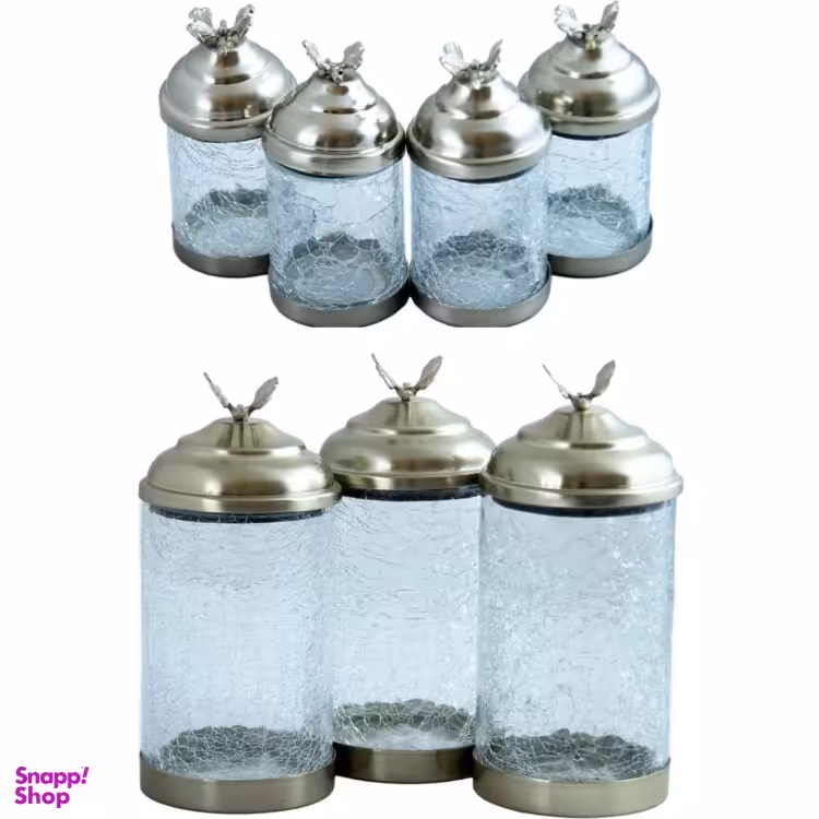 جا ادویه 7 پارچه سالینو مدل استوانه نیکل کد N-4055