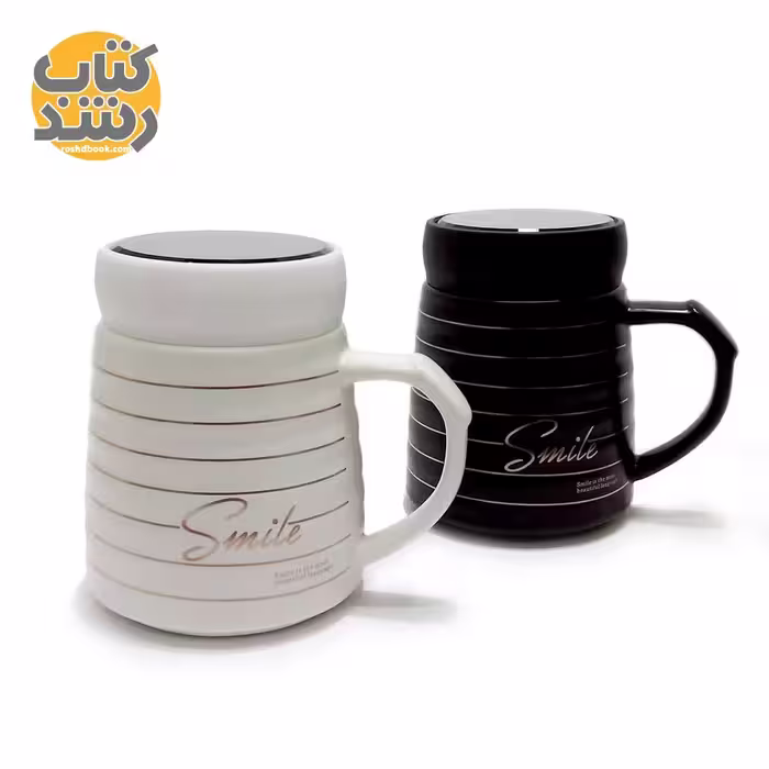 ماگ سرامیکی کلاسیک درب دار آینه ای